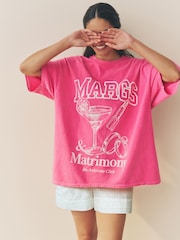 Pink Bridesmaid 100% Cotton Oversized Nightie - Image 4 of 7