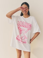 White Bridal 100% Cotton Oversized Nightie - Image 1 of 5