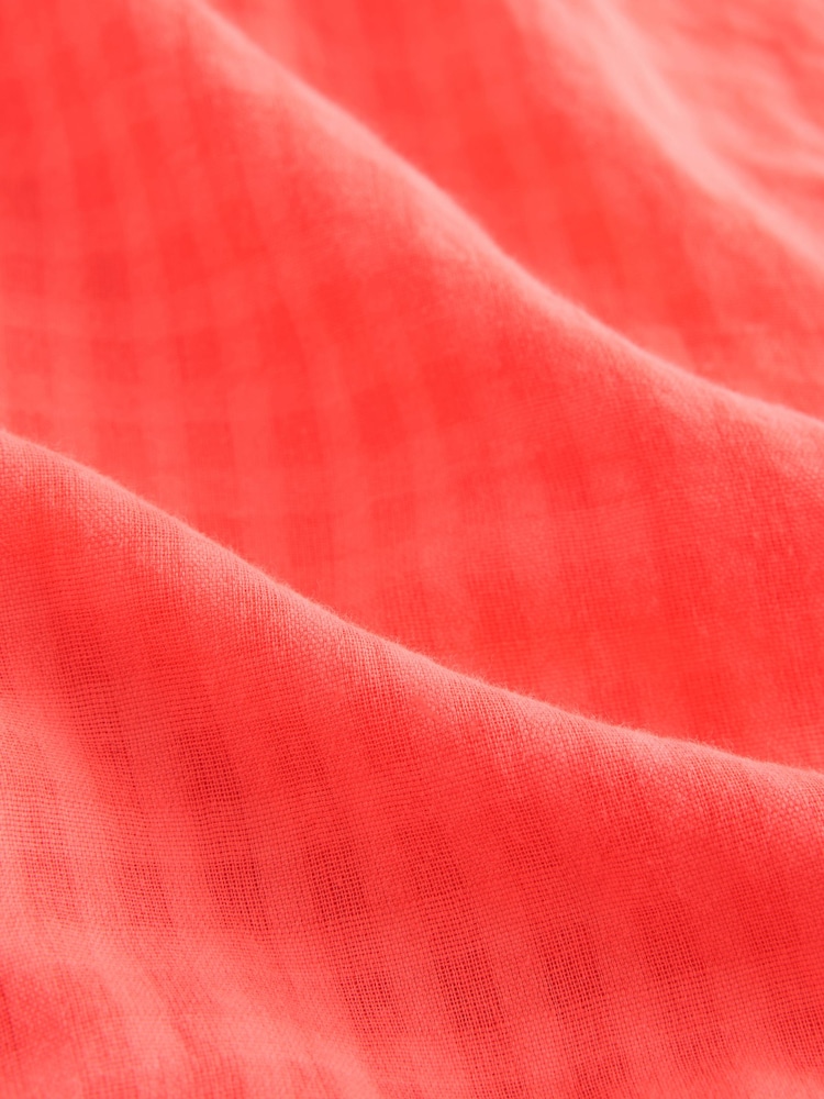 Fluro Pink 100% Cotton Gingham Lightweight Dressing Gown - Image 7 of 7