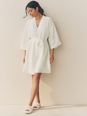 Ivory Bridal Satin Robe - Image 2 of 9