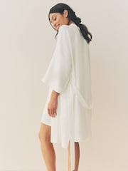Ivory Bridal Satin Robe - Image 4 of 9