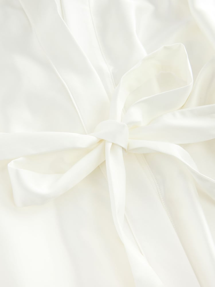 Ivory Bridal Satin Robe - Image 9 of 9