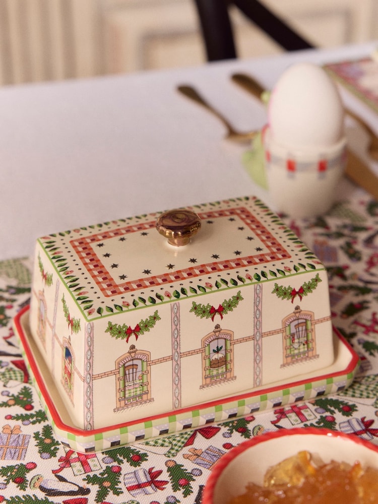 Cath Kidston White Christmas Dolls House Toast Rack and Butter Dish Set - Image 2 of 6