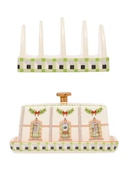 Cath Kidston White Christmas Dolls House Toast Rack and Butter Dish Set - Image 6 of 6