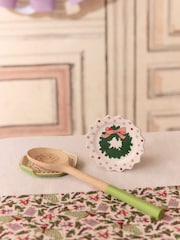 Cath Kidston Green Christmas Spoon, Rest and Teabag Tidy Set - Image 1 of 5