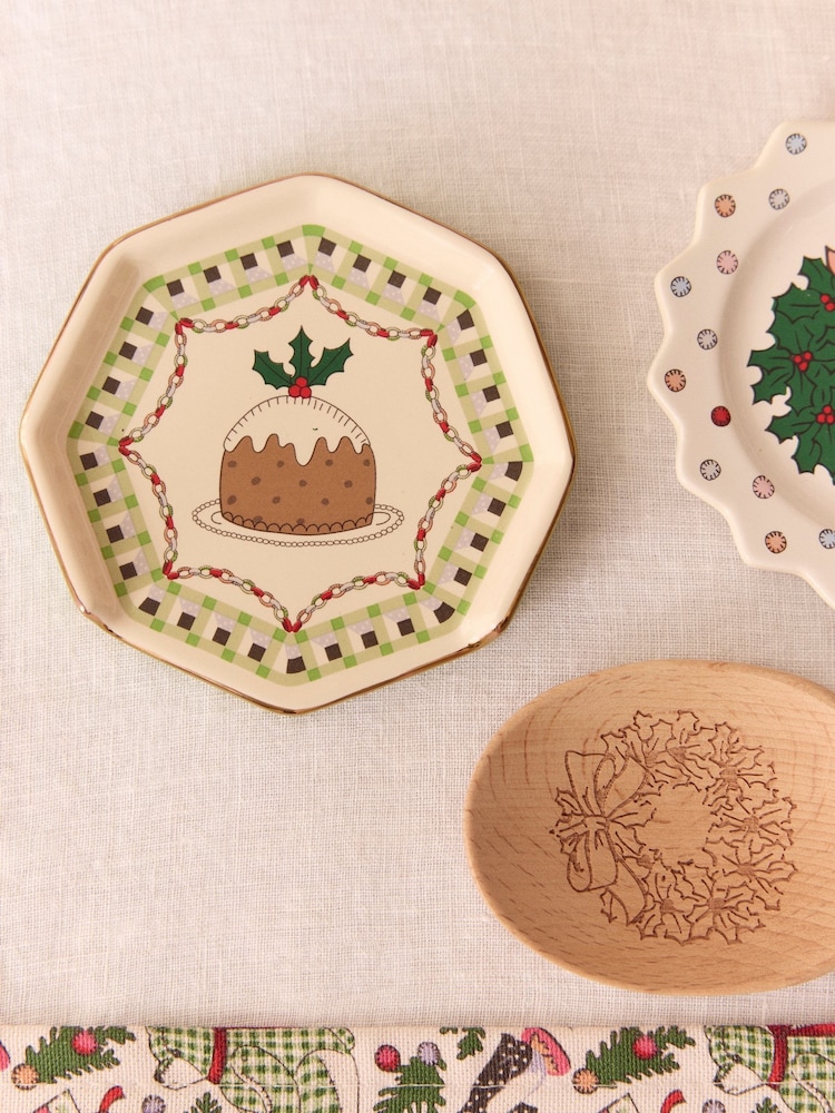 Cath Kidston Green Christmas Spoon, Rest and Teabag Tidy Set - Image 2 of 5