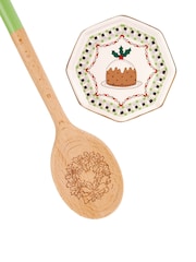 Cath Kidston Green Christmas Spoon, Rest and Teabag Tidy Set - Image 4 of 5