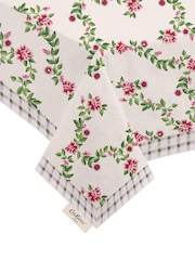 Cath Kidston White Dolly Rose Check 100% Cotton Tablecloth - Image 2 of 2