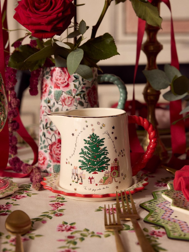 Cath Kidston White Star Gravy Jug and Saucer Set - Image 2 of 5
