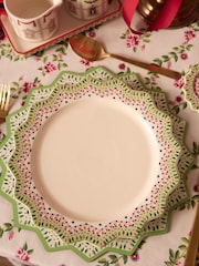 Cath Kidston Set of 4 White Star Dinner Plates - Image 1 of 4