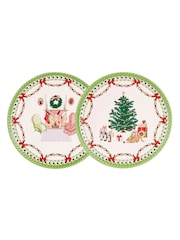 Cath Kidston Set of 4 Green Christmas Dolls House Side Plates - Image 4 of 4