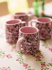 Cath Kidston Set of 4 Pink Archive Ditsy Billie Mugs - Image 2 of 4