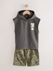 Camouflage Sleeveless Hoodie And Short Graphic Set (3-16yrs) - Image 6 of 10