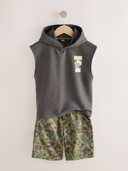 Camouflage Sleeveless Hoodie And Short Graphic Set (3-16yrs) - Image 7 of 10
