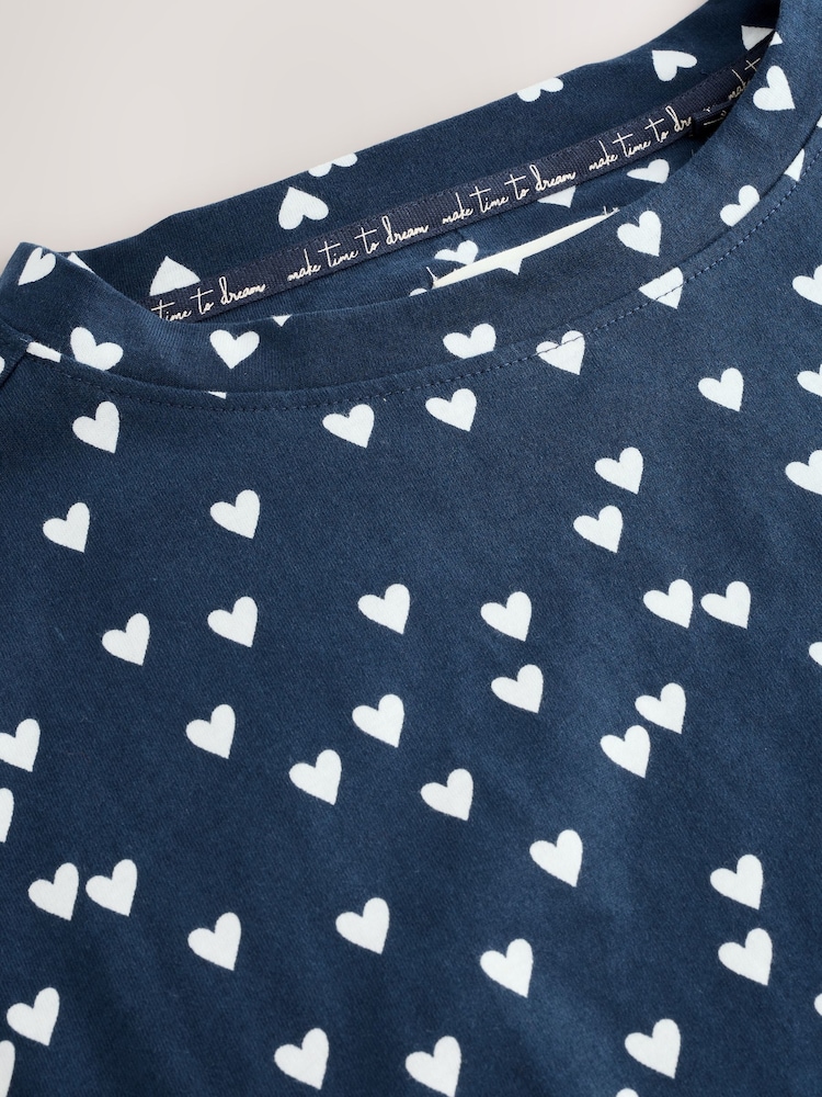 Navy Heart - 100% Kurzarm-Pyjama aus Baumwolle - Bild 7 von 7