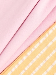 أصفر - Cotton Blend Textured Short Sleeve Pyjamas - صورة 2 من 4