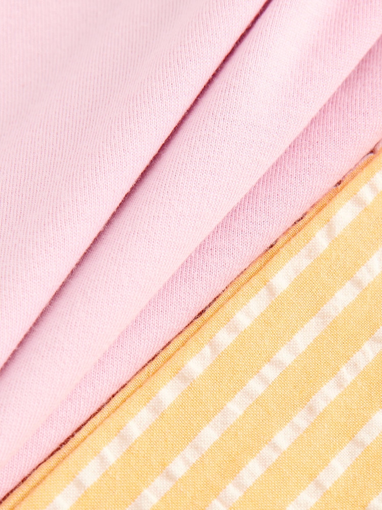 أصفر - Cotton Blend Textured Short Sleeve Pyjamas - صورة 2 من 4