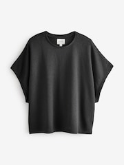 Black Knitted Short Sleeve Lounge Set - Image 8 of 9