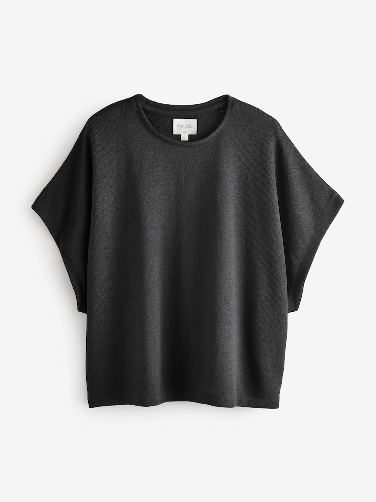 Black Knitted Short Sleeve Lounge Set - Image 8 of 9