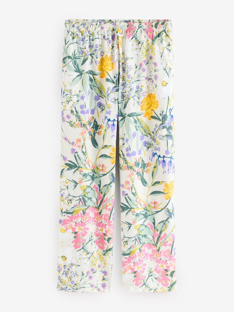 Sage Green Floral 100% Cotton Cap Sleeve Pyjamas - Image 8 of 10