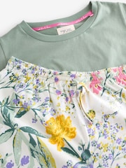 Sage Green Floral 100% Cotton Cap Sleeve Pyjamas - Image 9 of 10