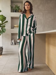 Green Stripe Button Through Pyjamas - Image 2 of 7