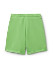 Verde claro - Benetton Boys Logo Drawstring Bermuda 100% Cotton Shorts - Imagen 2 de 3
