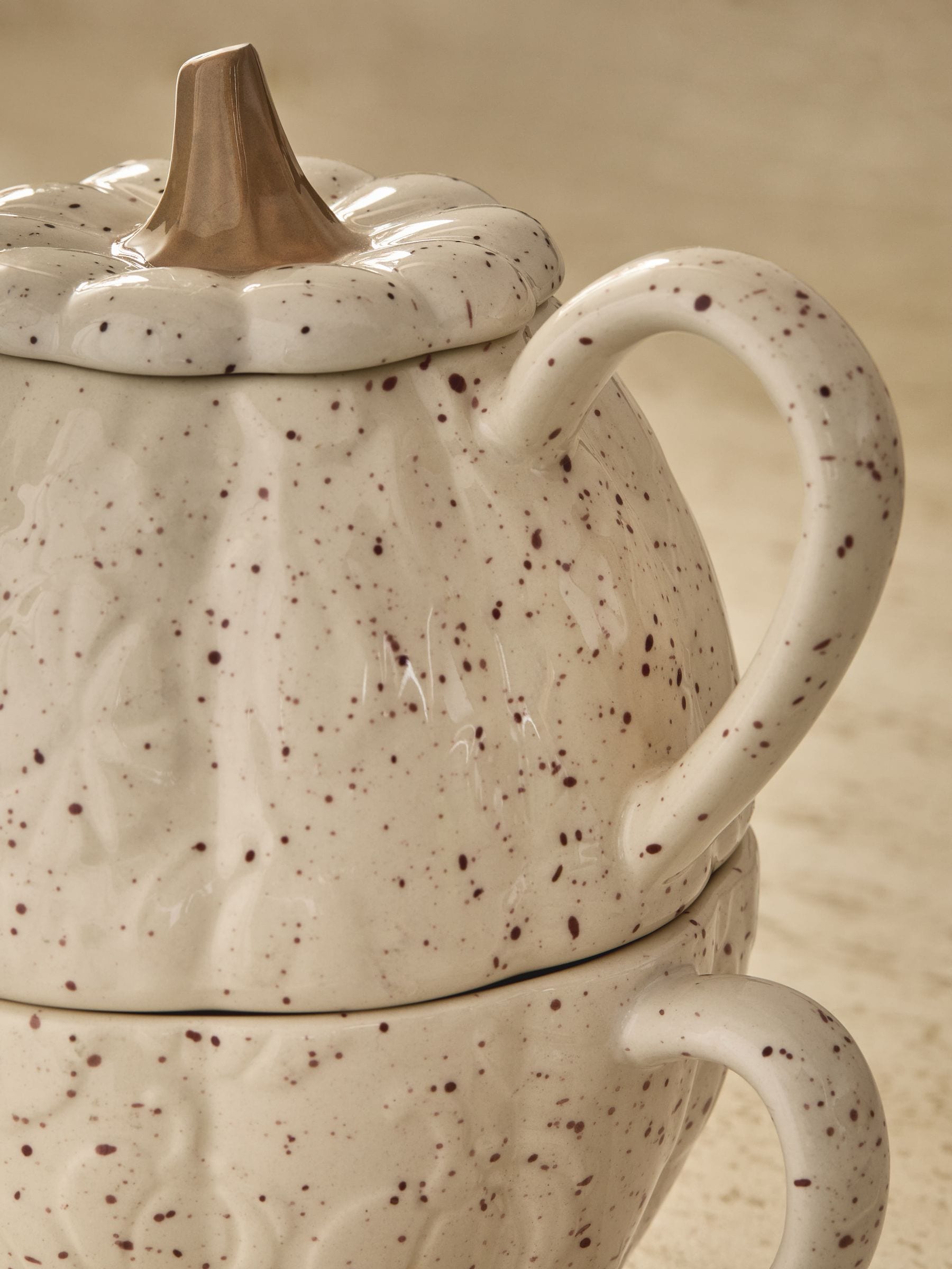Buy Natural Speckle Pumpkin Stacking Teapot and Teacup from Next USA