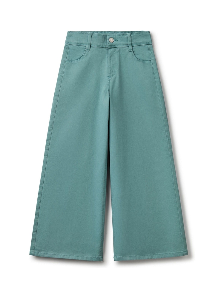 Benetton Girls Blue Wide Leg Sailor Trousers - Image 1 of 3 Benetton Girls Blue Wide Leg Sailor Trousers - Image 1 of 3