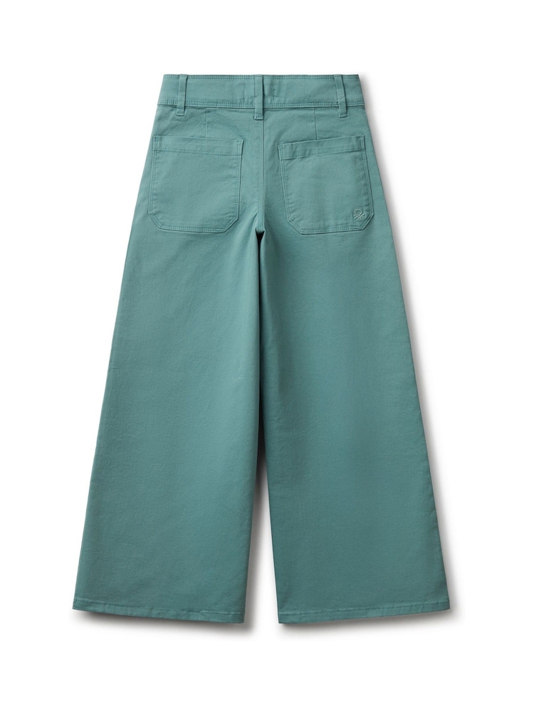Benetton Girls Blue Wide Leg Sailor Trousers - Image 2 of 3 Benetton Girls Blue Wide Leg Sailor Trousers - Image 2 of 3