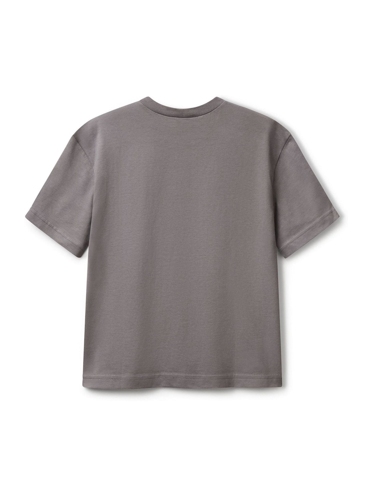 Benetton Grey Graphic Print 100% Cotton T-Shirt - Image 2 of 3 Benetton Grey Graphic Print 100% Cotton T-Shirt - Image 2 of 3