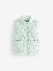 Benetton Girls Blue Heart Quilted Gilet - Imagen 1 de 4