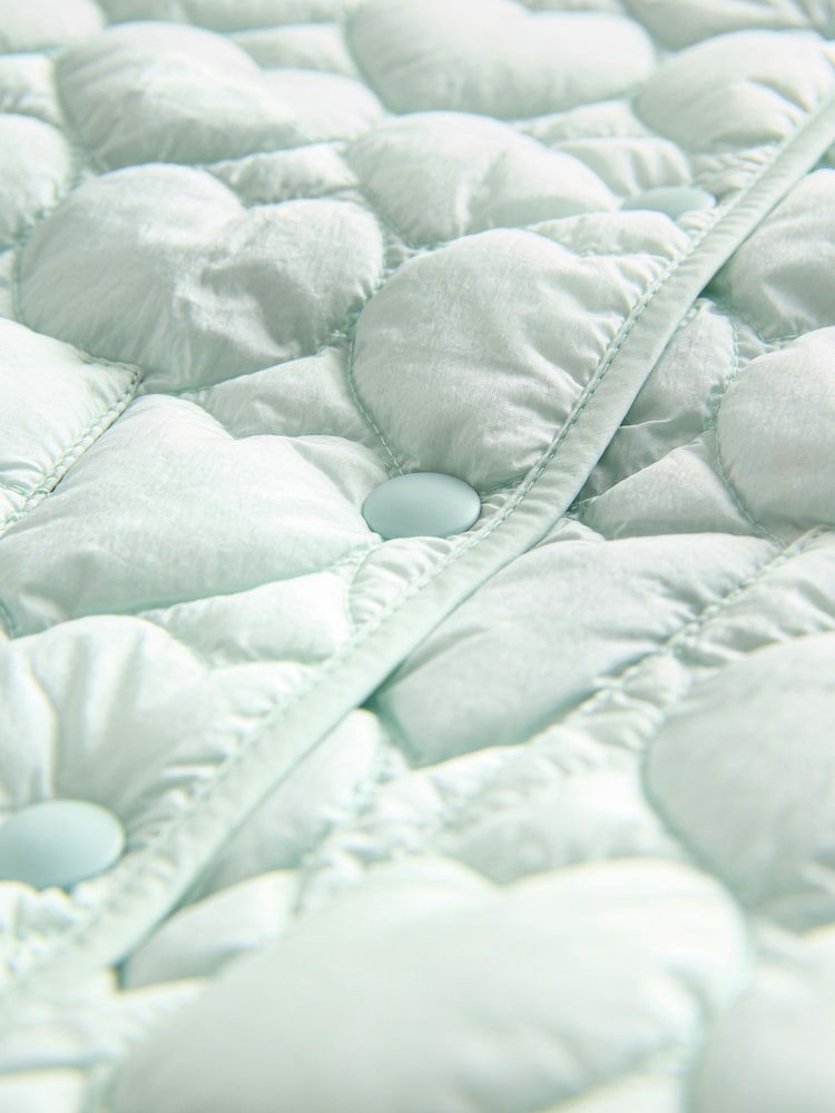 Benetton Girls Blue Heart Quilted Gilet - Image 3 of 4