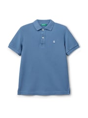 Benetton Boys Pique 100% Cotton Polo Shirt - Image 1 of 3