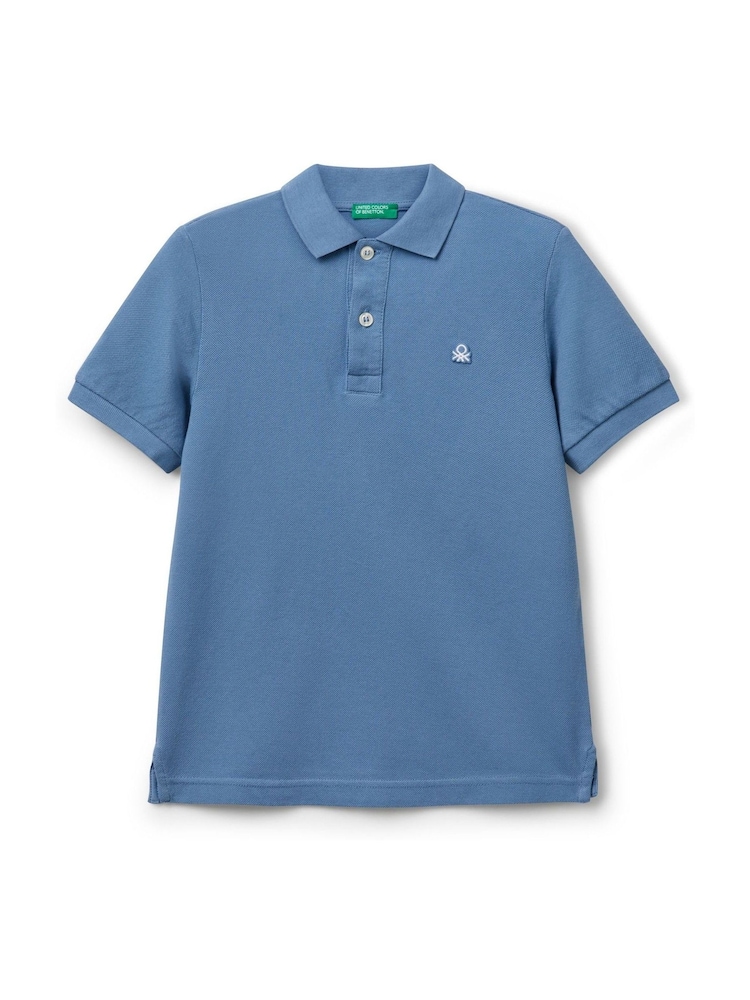 Benetton Boys Pique 100% Cotton Polo Shirt - Image 1 of 3