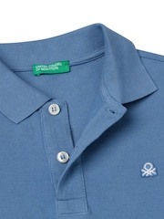 Benetton Boys Pique 100% Cotton Polo Shirt - Image 3 of 3