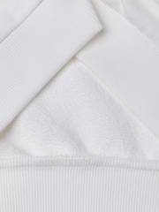 Benetton Girls Logo Crewneck 100% Cotton White Sweatshirt - Image 3 of 3