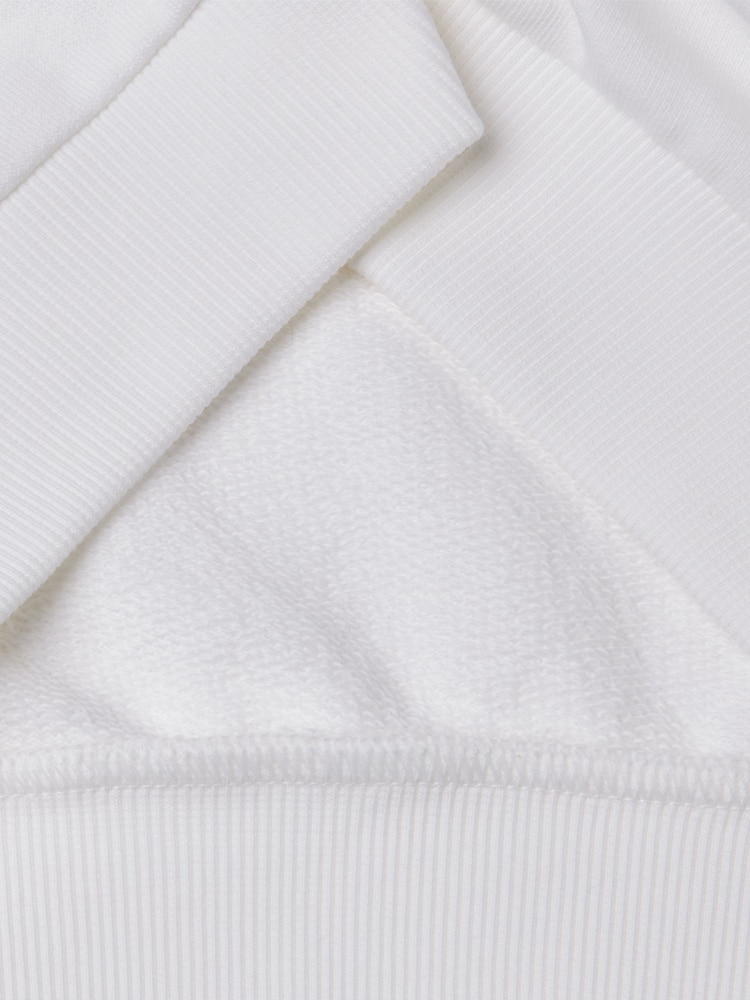 Benetton Girls Logo Crewneck 100% Cotton White Sweatshirt - Image 3 of 3