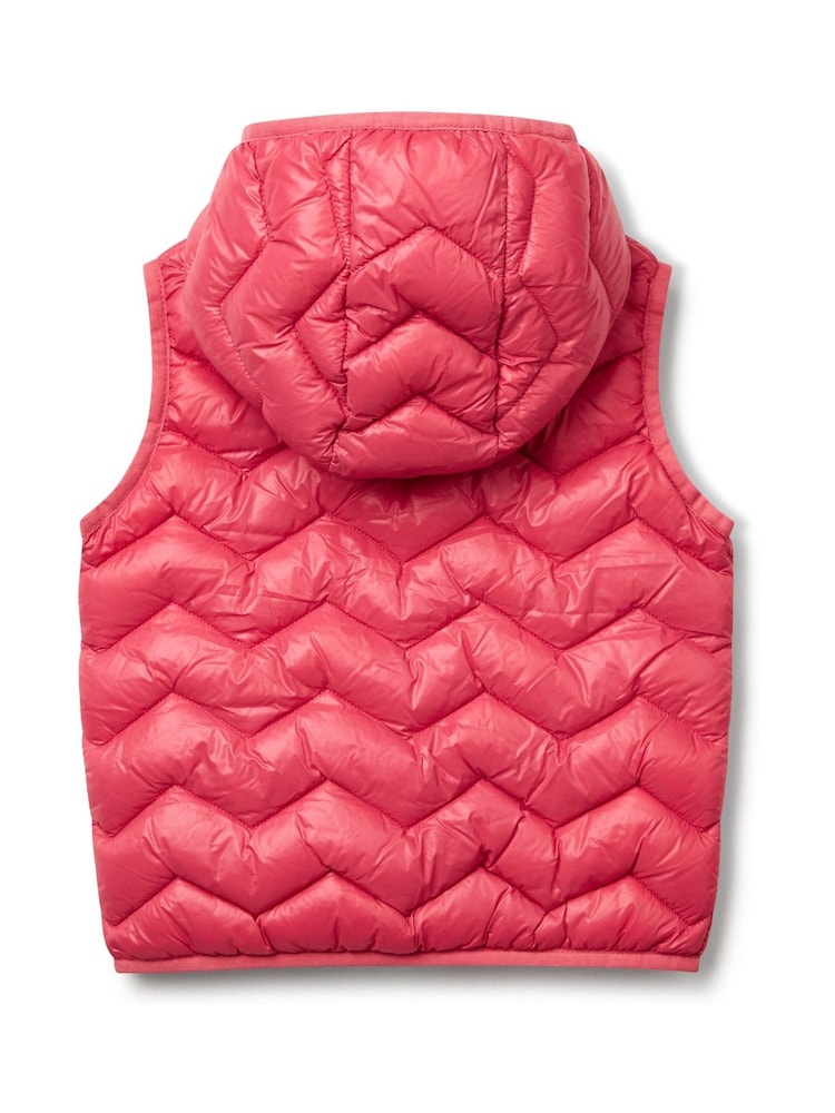 Benetton Girls Pink Padded Gilet - Image 2 of 3 Benetton Girls Pink Padded Gilet - Image 2 of 3
