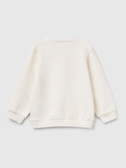 Ben Girls Cream Graphic Embroidered 100% Cotton Sweatshirt - Image 2 of 3