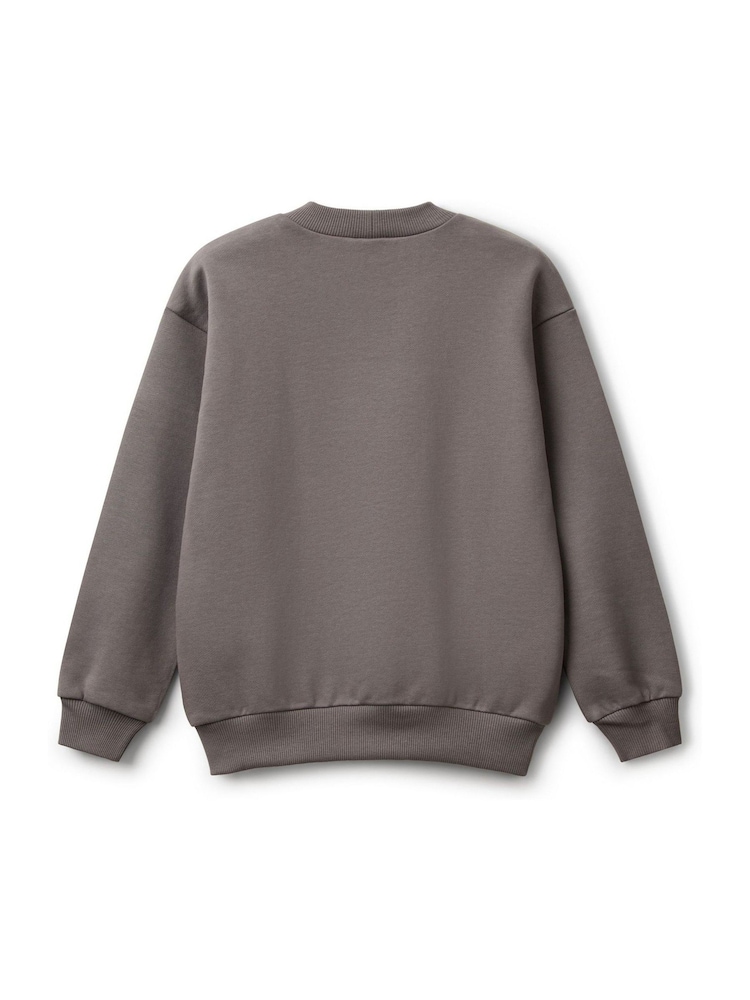 Benetton Grey Printed Graphic Print 100% Cotton Sweatshirt - صورة 2 من 3