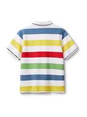 Bela - Benetton oblačila Pique črtast; progast 100% Cotton polo majice - Slika 2 iz 3