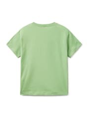 Benetton Boys Logo Print 100% Cotton T-Shirt - Image 2 of 3