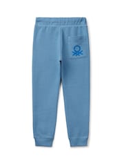 Benetton Boys Blue Drawstring 100% Cotton Joggers - Image 1 of 3