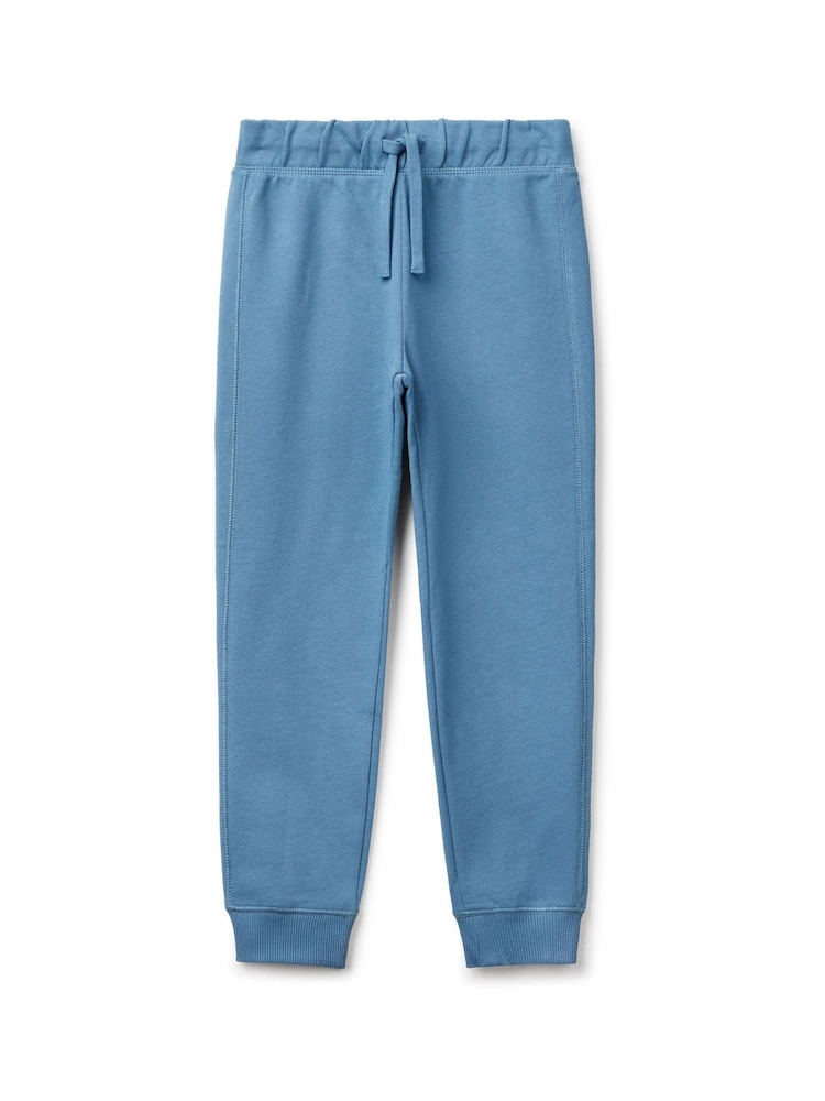 Benetton Boys Blue Drawstring 100% Cotton Joggers - Image 2 of 3