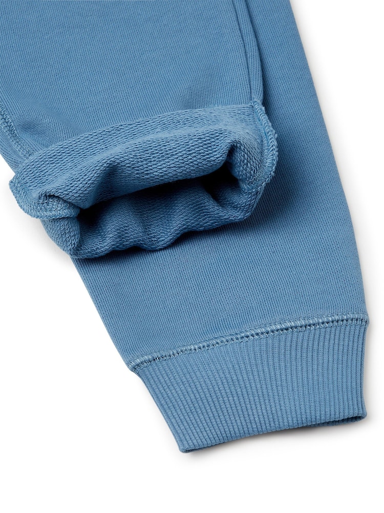 Benetton Boys Blue Drawstring 100% Cotton Joggers - Image 3 of 3