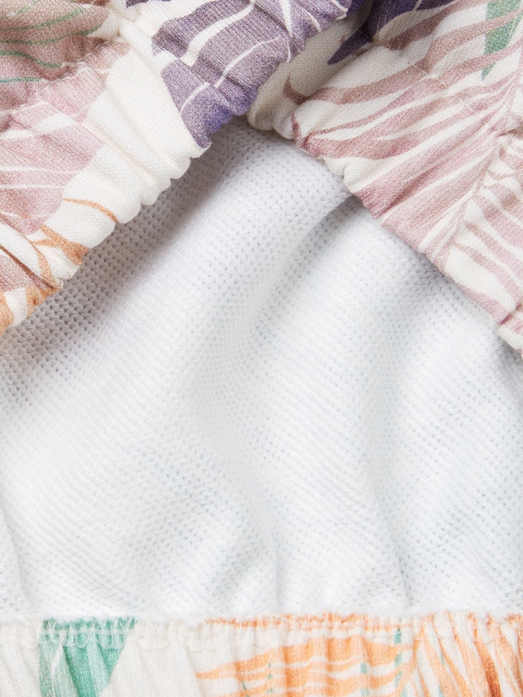 Benetton Girls All Over Pattern 100% Cotton White Sweatshirt - Image 3 of 3