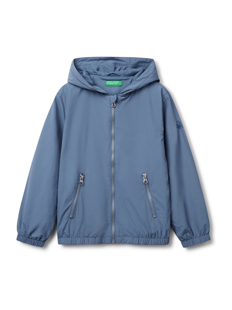Benetton Boys Blue Long Sleeve Zip Up Jacket - Image 1 of 3