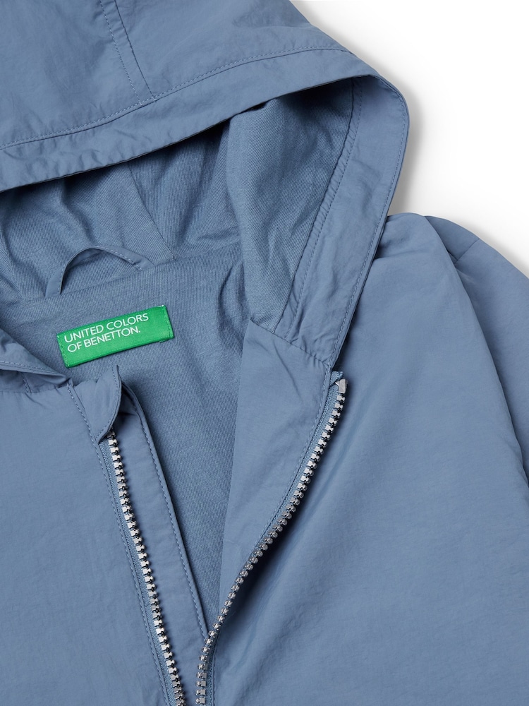 Benetton Boys Blue Long Sleeve Zip Up Jacket - Image 3 of 3