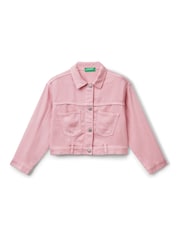 Benetton Girls Pink Cropped Jacket - Image 1 of 3